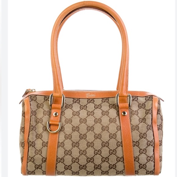 Gucci Handbags - Authenticated Gucci Supreme Orange Abbey D-Ring Boston Bag Tote Handbag